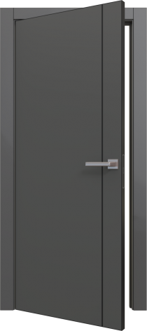 Межкомнатная дверь Prime Line 1 цвет Graphite Silk (чёрный молдинг/кромка чёрная ABS)